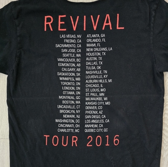 Selena Gomez | 'Revival Tour 2016' black graphic print concert t-shirt | WMS M - Picture 10 of 10